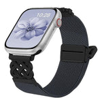 สายไนลอนยืดลายผ้าทวิลพร้อมหัวเข็มขัดแม่เหล็กปมจีน สำหรับ Apple Watch 49mm / 46mm / 45mm / 44mm, สำหรับ Apple Watch 42mm / 41mm / 40mm / 38mm