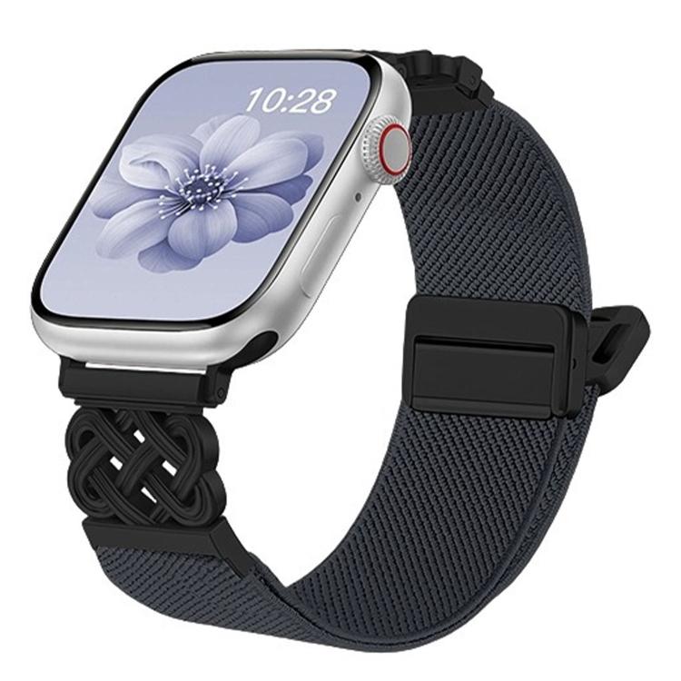 สายไนลอนยืดลายผ้าทวิลพร้อมหัวเข็มขัดแม่เหล็กปมจีน สำหรับ Apple Watch 49mm / 46mm / 45mm / 44mm, สำหรับ Apple Watch 42mm / 41mm / 40mm / 38mm