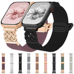 สายไนลอนยืดลายผ้าทวิลพร้อมหัวเข็มขัดแม่เหล็กปมจีน สำหรับ Apple Watch 49mm / 46mm / 45mm / 44mm, สำหรับ Apple Watch 42mm / 41mm / 40mm / 38mm