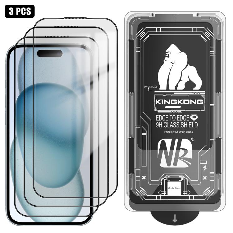 3pcs Easy Install Box Dust-Free 3D Curved Edge HD Electroplated Explosion-Proof Tempered Glass Film, For iPhone 17 Pro Max, For iPhone 17 Pro, For iPhone 17, For iPhone Air, For iPhone 16 Pro Max, For iPhone 16 Pro, For iPhone 16, For iPhone 15 Pro Max...