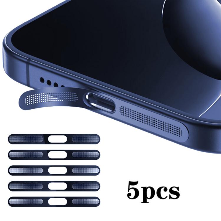 5 ชิ้น ฝาครอบฝุ่นลำโพงโลหะความหนาแน่นสูงแบบบูรณาการ สำหรับ iPhone 17 Pro Max, สำหรับ iPhone 17 Pro