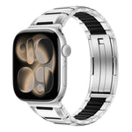 สายสแตนเลสสตีลฝังยางหลายเหลี่ยม สำหรับ Apple Watch 46mm / 49mm / 45mm / 44mm, สำหรับ Apple Watch 42mm / 41mm / 40mm / 38mm