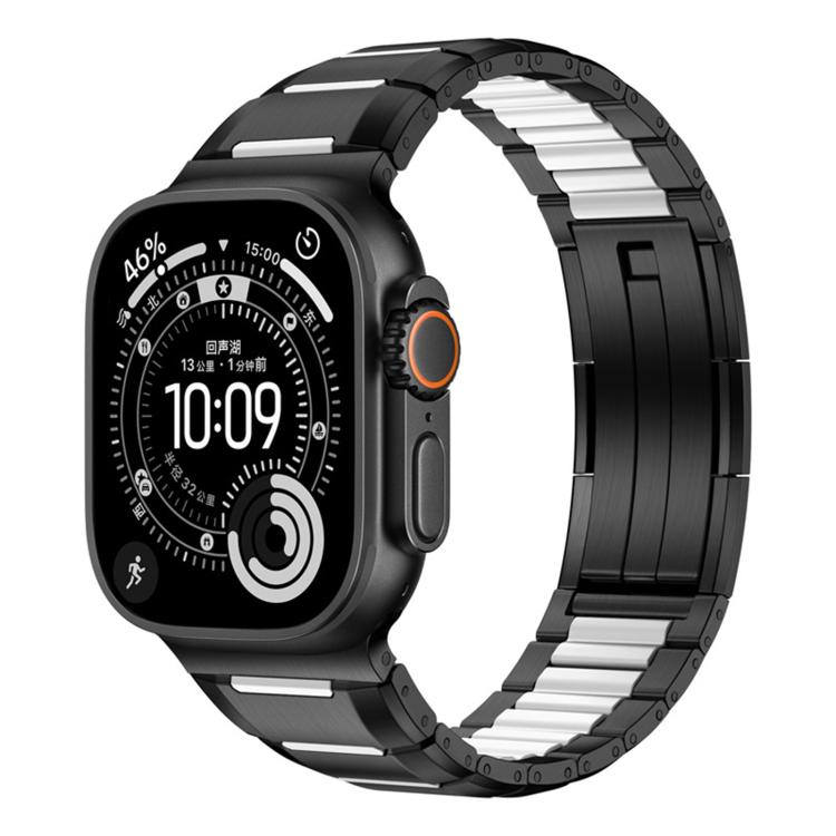 สายสแตนเลสสตีลฝังยางหลายเหลี่ยม สำหรับ Apple Watch 46mm / 49mm / 45mm / 44mm, สำหรับ Apple Watch 42mm / 41mm / 40mm / 38mm