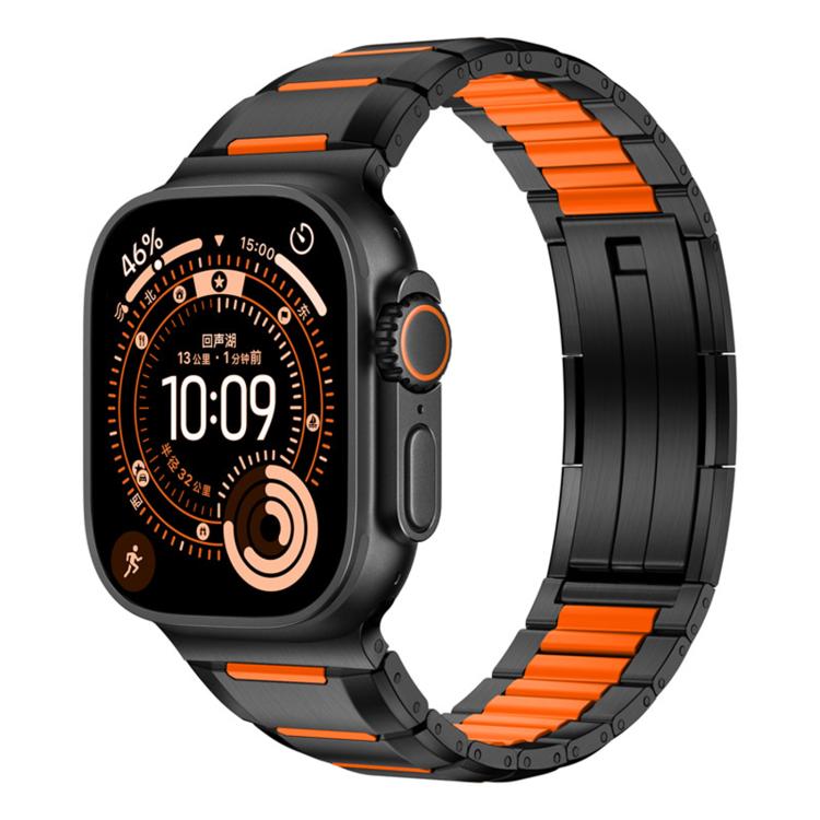 สายสแตนเลสสตีลฝังยางหลายเหลี่ยม สำหรับ Apple Watch 46mm / 49mm / 45mm / 44mm, สำหรับ Apple Watch 42mm / 41mm / 40mm / 38mm