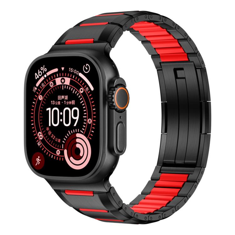 สายสแตนเลสสตีลฝังยางหลายเหลี่ยม สำหรับ Apple Watch 46mm / 49mm / 45mm / 44mm, สำหรับ Apple Watch 42mm / 41mm / 40mm / 38mm
