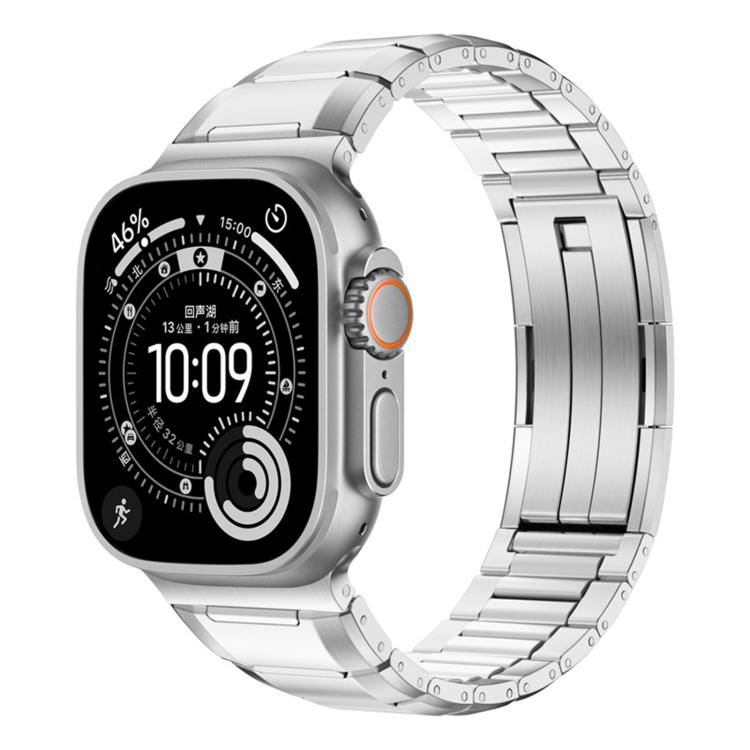 สายสแตนเลสสตีลฝังยางหลายเหลี่ยม สำหรับ Apple Watch 46mm / 49mm / 45mm / 44mm, สำหรับ Apple Watch 42mm / 41mm / 40mm / 38mm