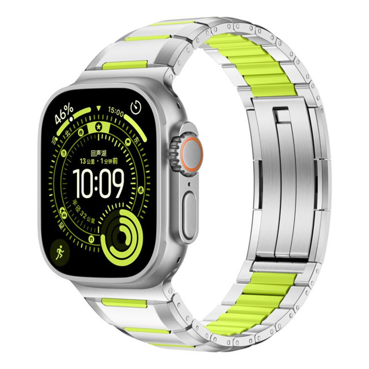 สายสแตนเลสสตีลฝังยางหลายเหลี่ยม สำหรับ Apple Watch 46mm / 49mm / 45mm / 44mm, สำหรับ Apple Watch 42mm / 41mm / 40mm / 38mm