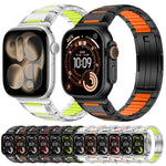 สายสแตนเลสสตีลฝังยางหลายเหลี่ยม สำหรับ Apple Watch 46mm / 49mm / 45mm / 44mm, สำหรับ Apple Watch 42mm / 41mm / 40mm / 38mm