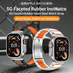 สายสแตนเลสสตีลฝังยางหลายเหลี่ยม สำหรับ Apple Watch 46mm / 49mm / 45mm / 44mm, สำหรับ Apple Watch 42mm / 41mm / 40mm / 38mm