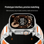 สายสแตนเลสสตีลฝังยางหลายเหลี่ยม สำหรับ Apple Watch 46mm / 49mm / 45mm / 44mm, สำหรับ Apple Watch 42mm / 41mm / 40mm / 38mm