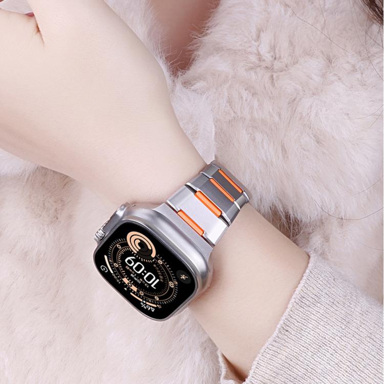 สายสแตนเลสสตีลฝังยางหลายเหลี่ยม สำหรับ Apple Watch 46mm / 49mm / 45mm / 44mm, สำหรับ Apple Watch 42mm / 41mm / 40mm / 38mm