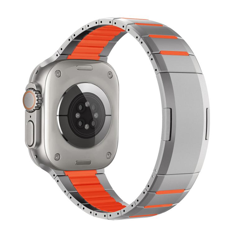 สายสแตนเลสสตีลสองโทนโค้งพร้อมหัวปลดล็อกด้านข้าง สำหรับ Apple Watch 49mm / 46mm / 45mm / 44mm, สำหรับ Apple Watch 42mm / 41mm / 40mm / 38mm