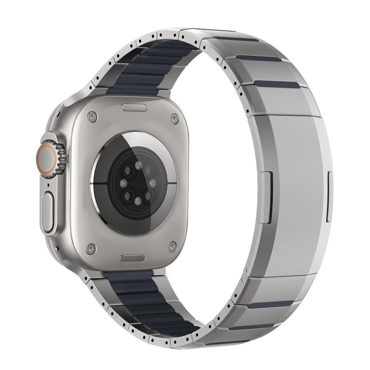 สายสแตนเลสสตีลสองโทนโค้งพร้อมหัวปลดล็อกด้านข้าง สำหรับ Apple Watch 49mm / 46mm / 45mm / 44mm, สำหรับ Apple Watch 42mm / 41mm / 40mm / 38mm