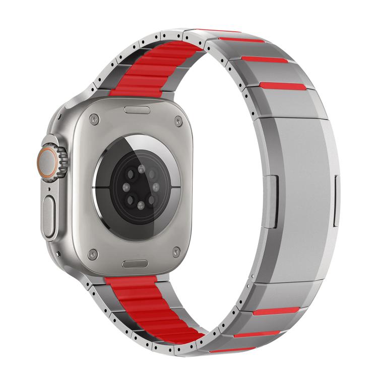 สายสแตนเลสสตีลสองโทนโค้งพร้อมหัวปลดล็อกด้านข้าง สำหรับ Apple Watch 49mm / 46mm / 45mm / 44mm, สำหรับ Apple Watch 42mm / 41mm / 40mm / 38mm