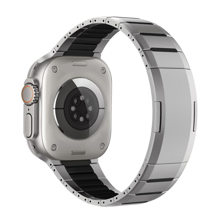 สายสแตนเลสสตีลสองโทนโค้งพร้อมหัวปลดล็อกด้านข้าง สำหรับ Apple Watch 49mm / 46mm / 45mm / 44mm, สำหรับ Apple Watch 42mm / 41mm / 40mm / 38mm