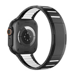 สายสแตนเลสสตีลสองโทนโค้งพร้อมหัวปลดล็อกด้านข้าง สำหรับ Apple Watch 49mm / 46mm / 45mm / 44mm, สำหรับ Apple Watch 42mm / 41mm / 40mm / 38mm