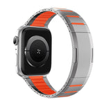 สายสแตนเลสสตีลสองโทนโค้งพร้อมหัวปลดล็อกด้านข้าง สำหรับ Apple Watch 49mm / 46mm / 45mm / 44mm, สำหรับ Apple Watch 42mm / 41mm / 40mm / 38mm