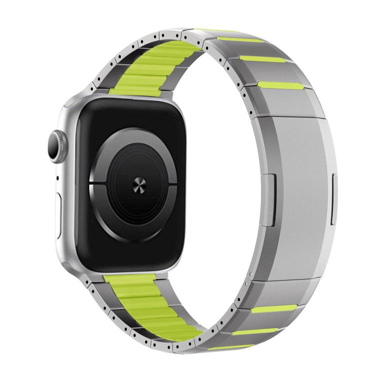 สายสแตนเลสสตีลสองโทนโค้งพร้อมหัวปลดล็อกด้านข้าง สำหรับ Apple Watch 49mm / 46mm / 45mm / 44mm, สำหรับ Apple Watch 42mm / 41mm / 40mm / 38mm