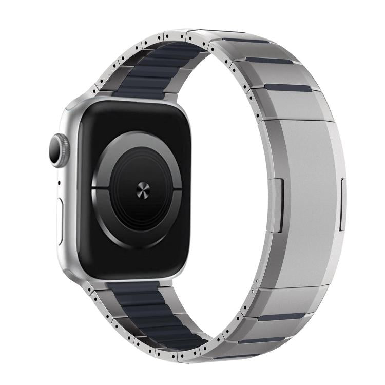 สายสแตนเลสสตีลสองโทนโค้งพร้อมหัวปลดล็อกด้านข้าง สำหรับ Apple Watch 49mm / 46mm / 45mm / 44mm, สำหรับ Apple Watch 42mm / 41mm / 40mm / 38mm
