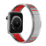สายสแตนเลสสตีลสองโทนโค้งพร้อมหัวปลดล็อกด้านข้าง สำหรับ Apple Watch 49mm / 46mm / 45mm / 44mm, สำหรับ Apple Watch 42mm / 41mm / 40mm / 38mm