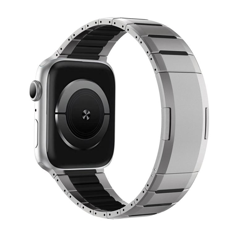 สายสแตนเลสสตีลสองโทนโค้งพร้อมหัวปลดล็อกด้านข้าง สำหรับ Apple Watch 49mm / 46mm / 45mm / 44mm, สำหรับ Apple Watch 42mm / 41mm / 40mm / 38mm