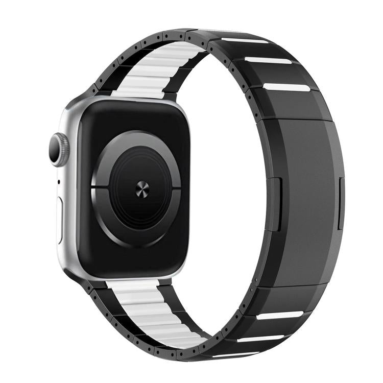 สายสแตนเลสสตีลสองโทนโค้งพร้อมหัวปลดล็อกด้านข้าง สำหรับ Apple Watch 49mm / 46mm / 45mm / 44mm, สำหรับ Apple Watch 42mm / 41mm / 40mm / 38mm