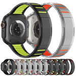 สายสแตนเลสสตีลสองโทนโค้งพร้อมหัวปลดล็อกด้านข้าง สำหรับ Apple Watch 49mm / 46mm / 45mm / 44mm, สำหรับ Apple Watch 42mm / 41mm / 40mm / 38mm