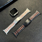 สายสแตนเลสสตีลสองโทนโค้งพร้อมหัวปลดล็อกด้านข้าง สำหรับ Apple Watch 49mm / 46mm / 45mm / 44mm, สำหรับ Apple Watch 42mm / 41mm / 40mm / 38mm