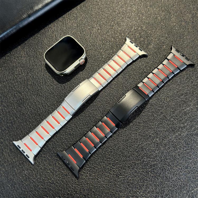 สายสแตนเลสสตีลสองโทนโค้งพร้อมหัวปลดล็อกด้านข้าง สำหรับ Apple Watch 49mm / 46mm / 45mm / 44mm, สำหรับ Apple Watch 42mm / 41mm / 40mm / 38mm