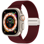 สายรัดนาฬิกาไนลอนยืดหยุ่นแบบหัวเข็มขัดแม่เหล็กคู่ สำหรับ Apple Watch 49mm / 46mm / 45mm / 44mm, สำหรับ Apple Watch 42mm / 41mm / 40mm / 38mm