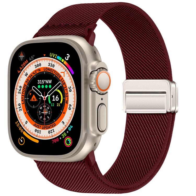 สายรัดนาฬิกาไนลอนยืดหยุ่นแบบหัวเข็มขัดแม่เหล็กคู่ สำหรับ Apple Watch 49mm / 46mm / 45mm / 44mm, สำหรับ Apple Watch 42mm / 41mm / 40mm / 38mm