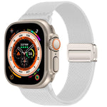 สายรัดนาฬิกาไนลอนยืดหยุ่นแบบหัวเข็มขัดแม่เหล็กคู่ สำหรับ Apple Watch 49mm / 46mm / 45mm / 44mm, สำหรับ Apple Watch 42mm / 41mm / 40mm / 38mm