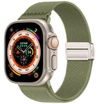 สายรัดนาฬิกาไนลอนยืดหยุ่นแบบหัวเข็มขัดแม่เหล็กคู่ สำหรับ Apple Watch 49mm / 46mm / 45mm / 44mm, สำหรับ Apple Watch 42mm / 41mm / 40mm / 38mm