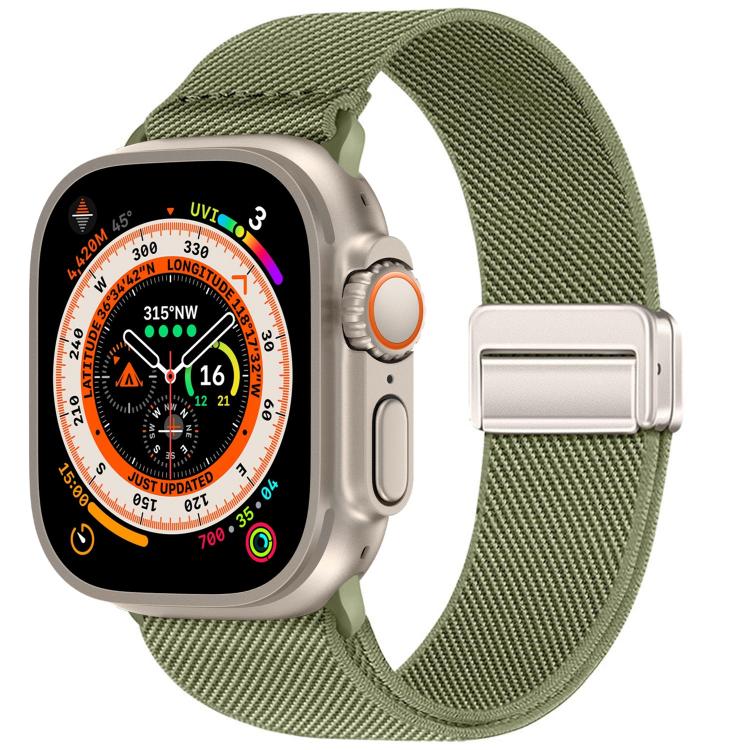สายรัดนาฬิกาไนลอนยืดหยุ่นแบบหัวเข็มขัดแม่เหล็กคู่ สำหรับ Apple Watch 49mm / 46mm / 45mm / 44mm, สำหรับ Apple Watch 42mm / 41mm / 40mm / 38mm