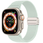 สายรัดนาฬิกาไนลอนยืดหยุ่นแบบหัวเข็มขัดแม่เหล็กคู่ สำหรับ Apple Watch 49mm / 46mm / 45mm / 44mm, สำหรับ Apple Watch 42mm / 41mm / 40mm / 38mm