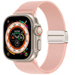 สายรัดนาฬิกาไนลอนยืดหยุ่นแบบหัวเข็มขัดแม่เหล็กคู่ สำหรับ Apple Watch 49mm / 46mm / 45mm / 44mm, สำหรับ Apple Watch 42mm / 41mm / 40mm / 38mm