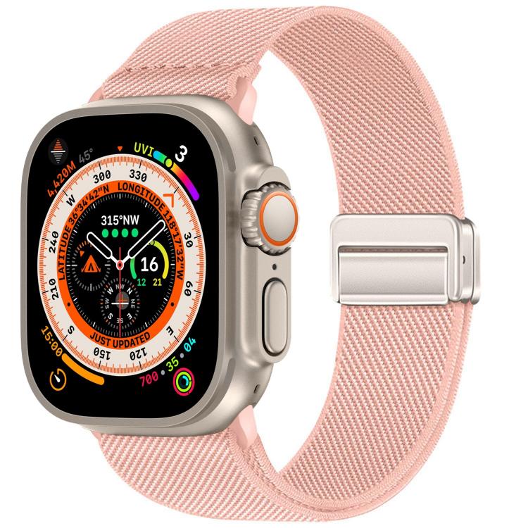 สายรัดนาฬิกาไนลอนยืดหยุ่นแบบหัวเข็มขัดแม่เหล็กคู่ สำหรับ Apple Watch 49mm / 46mm / 45mm / 44mm, สำหรับ Apple Watch 42mm / 41mm / 40mm / 38mm
