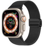 สายรัดนาฬิกาไนลอนยืดหยุ่นแบบหัวเข็มขัดแม่เหล็กคู่ สำหรับ Apple Watch 49mm / 46mm / 45mm / 44mm, สำหรับ Apple Watch 42mm / 41mm / 40mm / 38mm