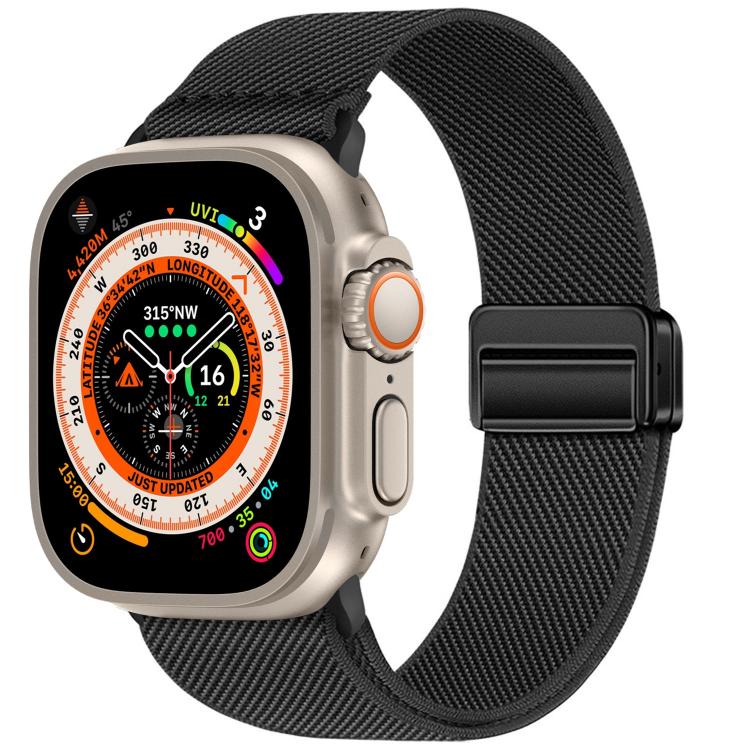 สายรัดนาฬิกาไนลอนยืดหยุ่นแบบหัวเข็มขัดแม่เหล็กคู่ สำหรับ Apple Watch 49mm / 46mm / 45mm / 44mm, สำหรับ Apple Watch 42mm / 41mm / 40mm / 38mm