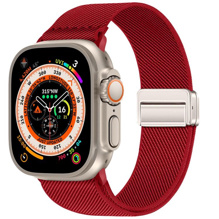 สายรัดนาฬิกาไนลอนยืดหยุ่นแบบหัวเข็มขัดแม่เหล็กคู่ สำหรับ Apple Watch 49mm / 46mm / 45mm / 44mm, สำหรับ Apple Watch 42mm / 41mm / 40mm / 38mm
