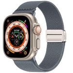 สายรัดนาฬิกาไนลอนยืดหยุ่นแบบหัวเข็มขัดแม่เหล็กคู่ สำหรับ Apple Watch 49mm / 46mm / 45mm / 44mm, สำหรับ Apple Watch 42mm / 41mm / 40mm / 38mm