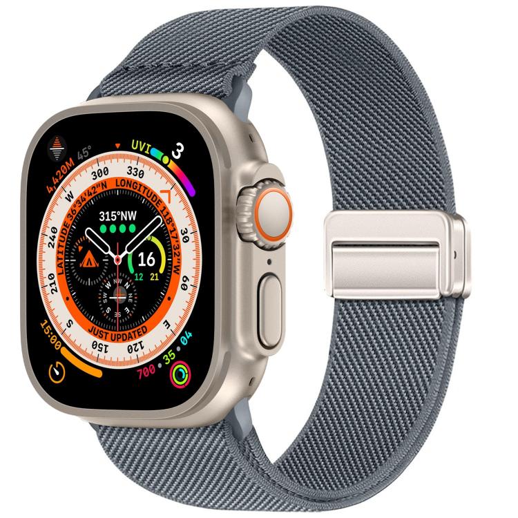 สายรัดนาฬิกาไนลอนยืดหยุ่นแบบหัวเข็มขัดแม่เหล็กคู่ สำหรับ Apple Watch 49mm / 46mm / 45mm / 44mm, สำหรับ Apple Watch 42mm / 41mm / 40mm / 38mm