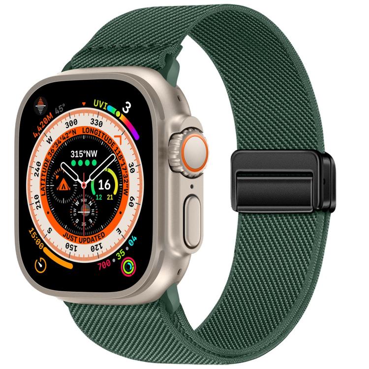 สายรัดนาฬิกาไนลอนยืดหยุ่นแบบหัวเข็มขัดแม่เหล็กคู่ สำหรับ Apple Watch 49mm / 46mm / 45mm / 44mm, สำหรับ Apple Watch 42mm / 41mm / 40mm / 38mm