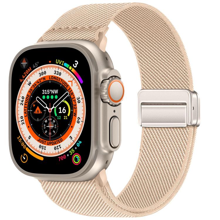 สายรัดนาฬิกาไนลอนยืดหยุ่นแบบหัวเข็มขัดแม่เหล็กคู่ สำหรับ Apple Watch 49mm / 46mm / 45mm / 44mm, สำหรับ Apple Watch 42mm / 41mm / 40mm / 38mm