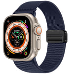 สายรัดนาฬิกาไนลอนยืดหยุ่นแบบหัวเข็มขัดแม่เหล็กคู่ สำหรับ Apple Watch 49mm / 46mm / 45mm / 44mm, สำหรับ Apple Watch 42mm / 41mm / 40mm / 38mm