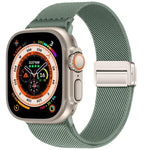 สายรัดนาฬิกาไนลอนยืดหยุ่นแบบหัวเข็มขัดแม่เหล็กคู่ สำหรับ Apple Watch 49mm / 46mm / 45mm / 44mm, สำหรับ Apple Watch 42mm / 41mm / 40mm / 38mm