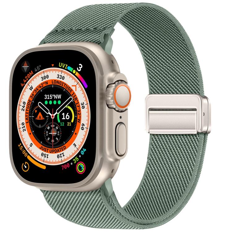 สายรัดนาฬิกาไนลอนยืดหยุ่นแบบหัวเข็มขัดแม่เหล็กคู่ สำหรับ Apple Watch 49mm / 46mm / 45mm / 44mm, สำหรับ Apple Watch 42mm / 41mm / 40mm / 38mm