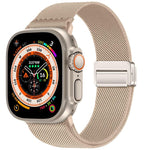 สายรัดนาฬิกาไนลอนยืดหยุ่นแบบหัวเข็มขัดแม่เหล็กคู่ สำหรับ Apple Watch 49mm / 46mm / 45mm / 44mm, สำหรับ Apple Watch 42mm / 41mm / 40mm / 38mm