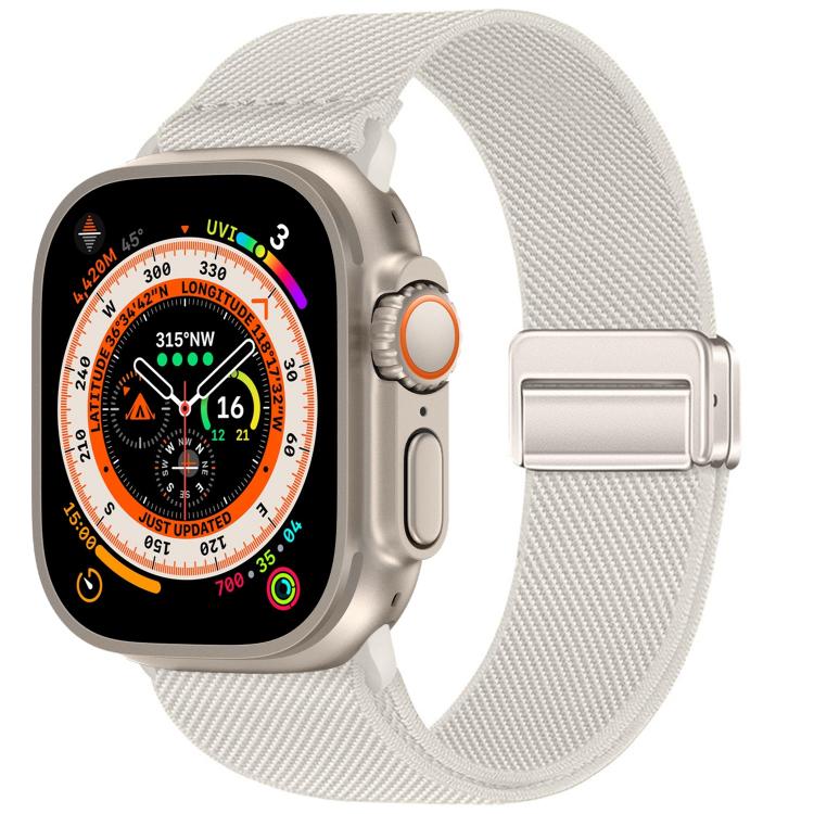 สายรัดนาฬิกาไนลอนยืดหยุ่นแบบหัวเข็มขัดแม่เหล็กคู่ สำหรับ Apple Watch 49mm / 46mm / 45mm / 44mm, สำหรับ Apple Watch 42mm / 41mm / 40mm / 38mm