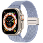 สายรัดนาฬิกาไนลอนยืดหยุ่นแบบหัวเข็มขัดแม่เหล็กคู่ สำหรับ Apple Watch 49mm / 46mm / 45mm / 44mm, สำหรับ Apple Watch 42mm / 41mm / 40mm / 38mm